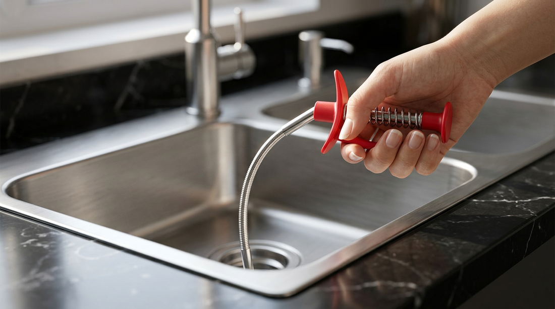 Pince flexible récupérant une bague dans l'évier de cuisine – outil indispensable – FRUNIE