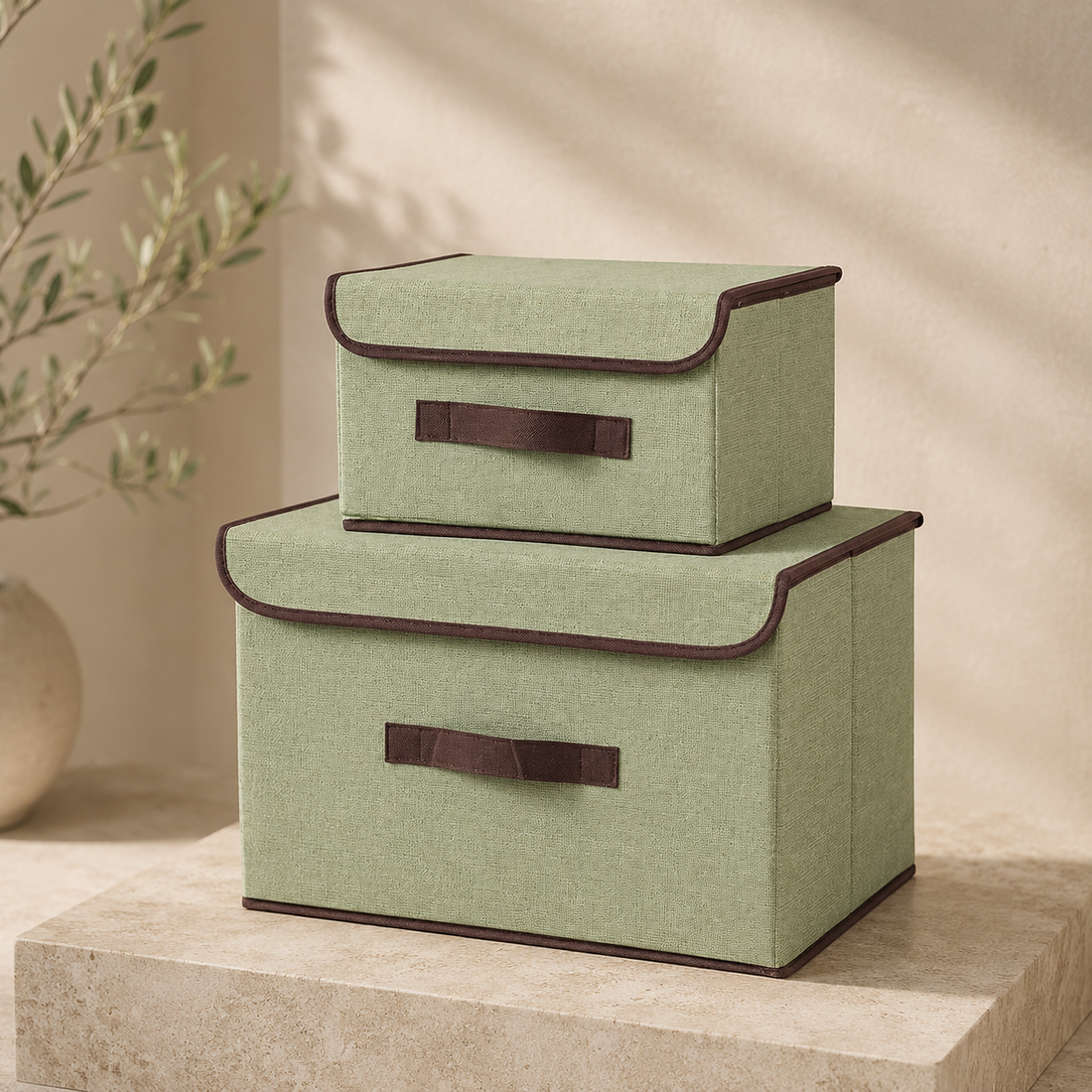boîte rangement tissu 35L – 38x25x25cm et 26x20x16cm – sous-vêtements et accessoires  -FRUNIE